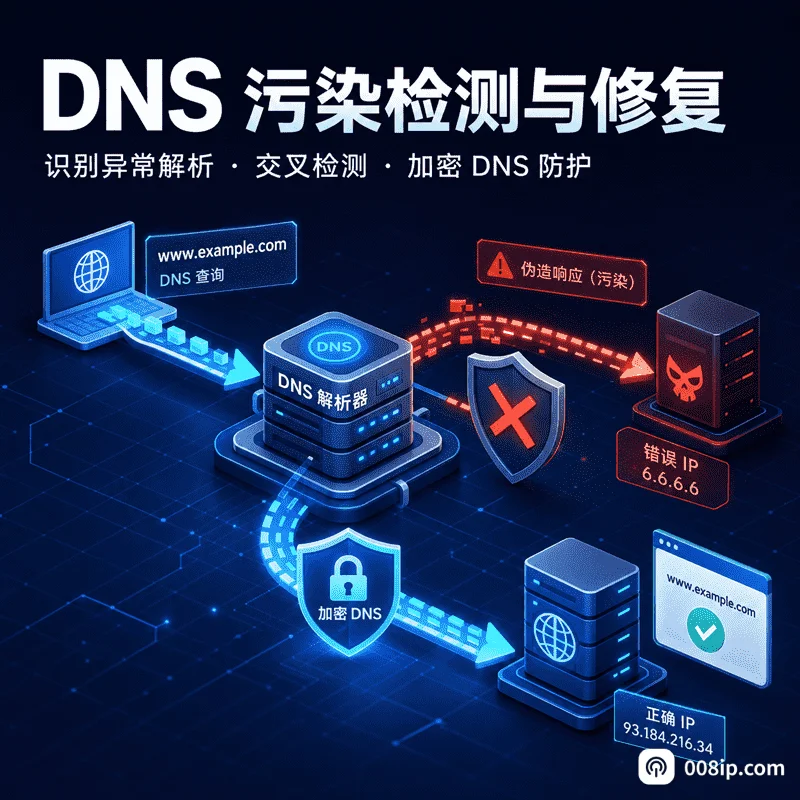 DNS污染是什么？检测方法与修复完整指南（2026）