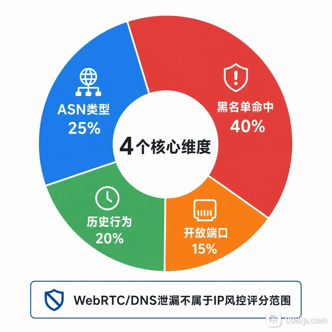 IP风控值四大评分维度示意图