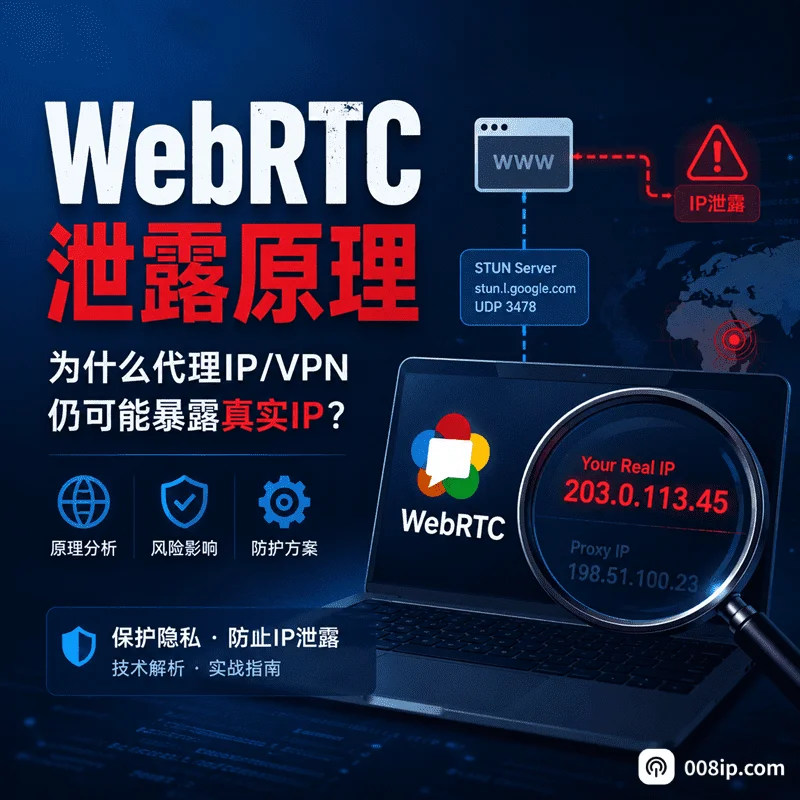 WebRTC 泄露原理：ICE 框架、STUN/TURN 与代理穿透的技术拆解